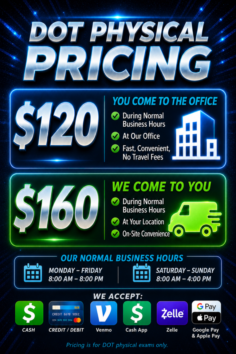 price of DOT physical in Hagerstown MD